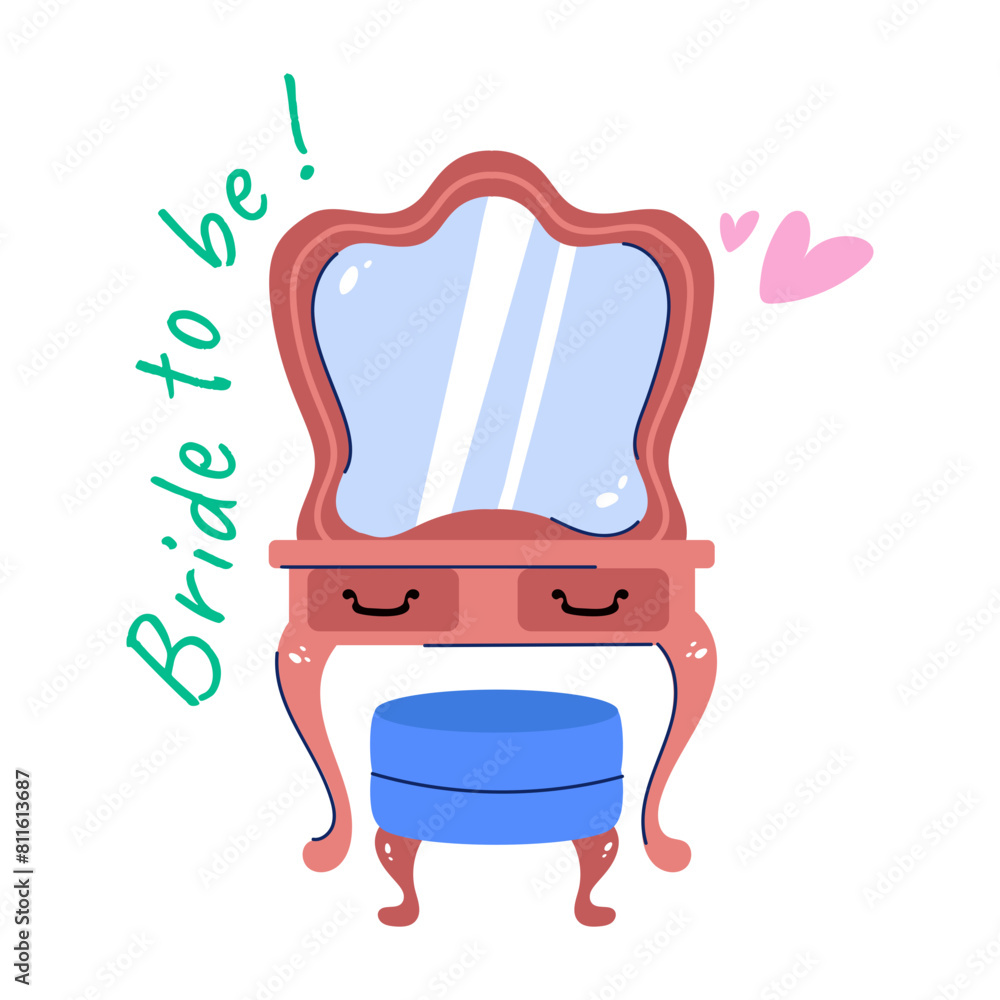 Check this flat style sticker of a vanity table Check this flat style sticker of a vanity table