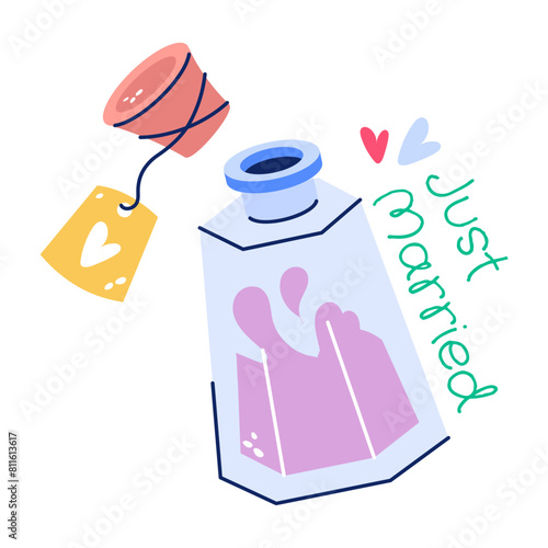 Grab this flat sticker of love potion 