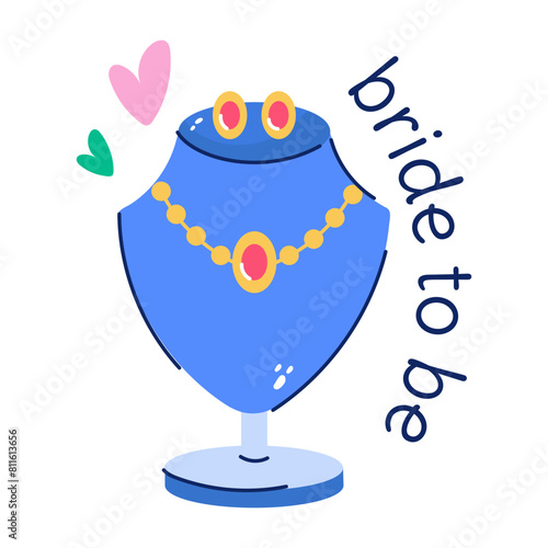 A flat style sticker of bridal jewellery 