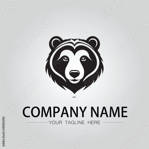 Bear head symbol company logo vector image on the white background