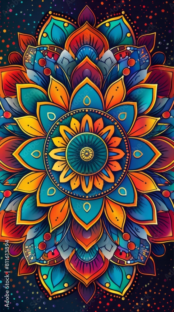 Colorful illustration of mandala patterns