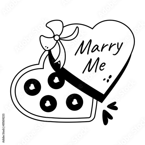 Get this glyph sticker of proposal gift 