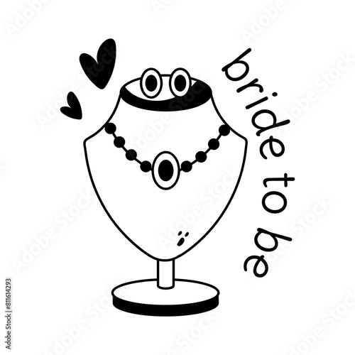 A glyph style sticker of bridal jewellery 