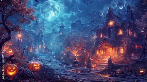 Seasonal and Holiday Themes Halloween: An illustration with a Halloween theme,