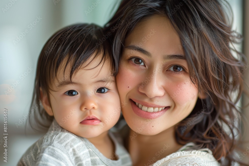 Happy Mother and her child created with Generative AI Happy Mother and her child created with Generative AI