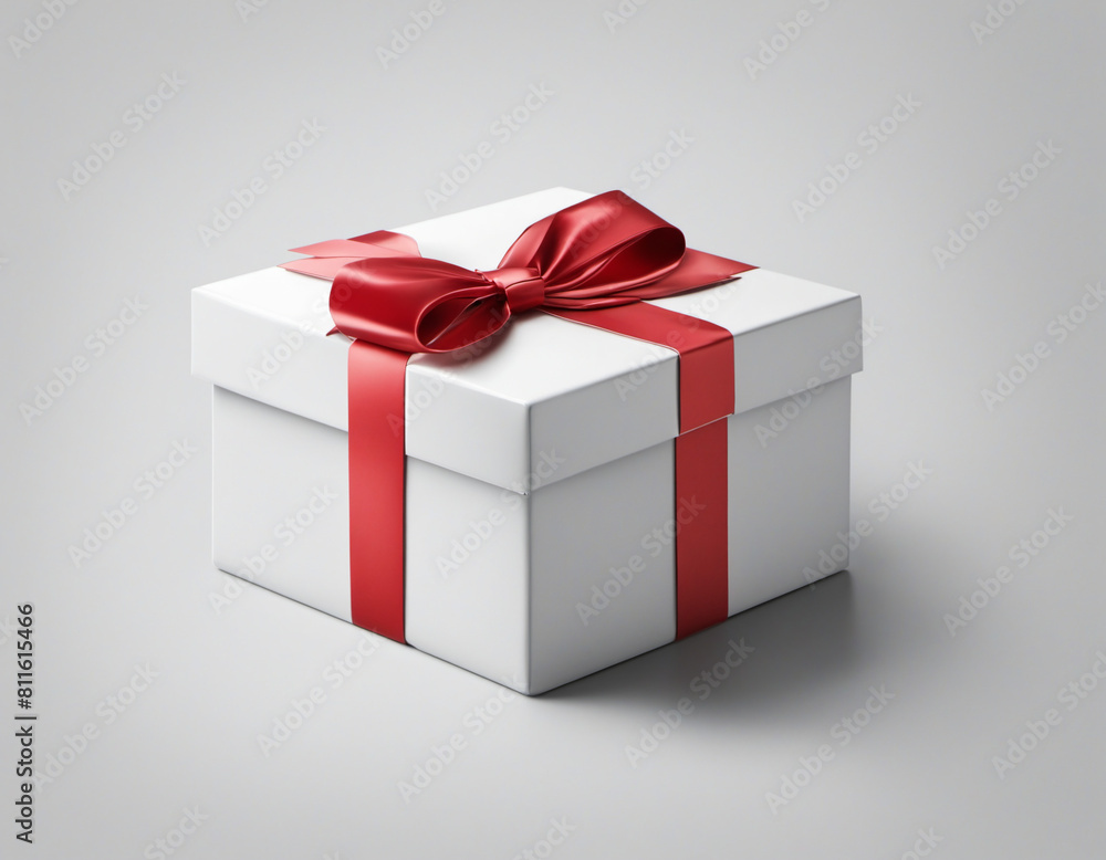 Obraz premium gift box with red ribbon