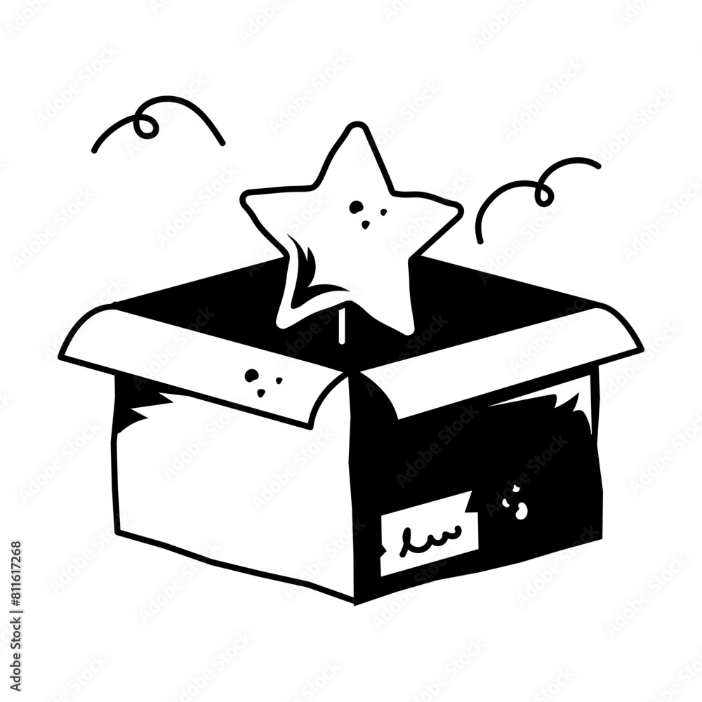 Trendy glyph style icon of new product Trendy glyph style icon of new product