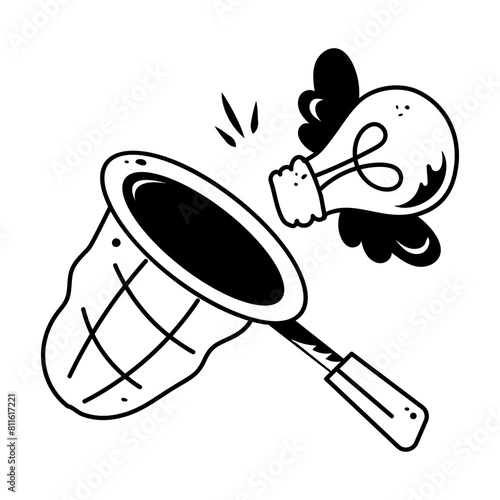 Premium hand drawn icon of stealing idea 