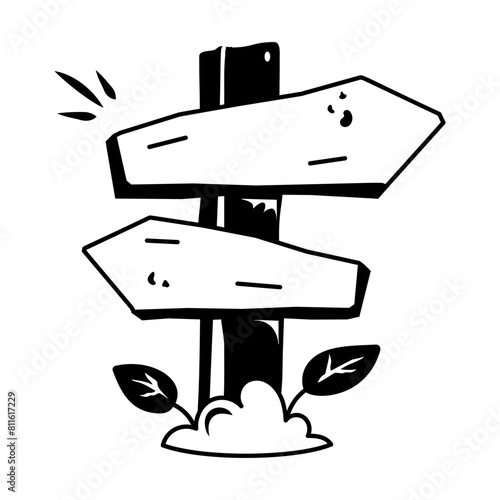 Ready to use doodle icon of directions 