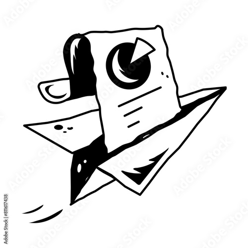 Send report through email, hand drawn icon