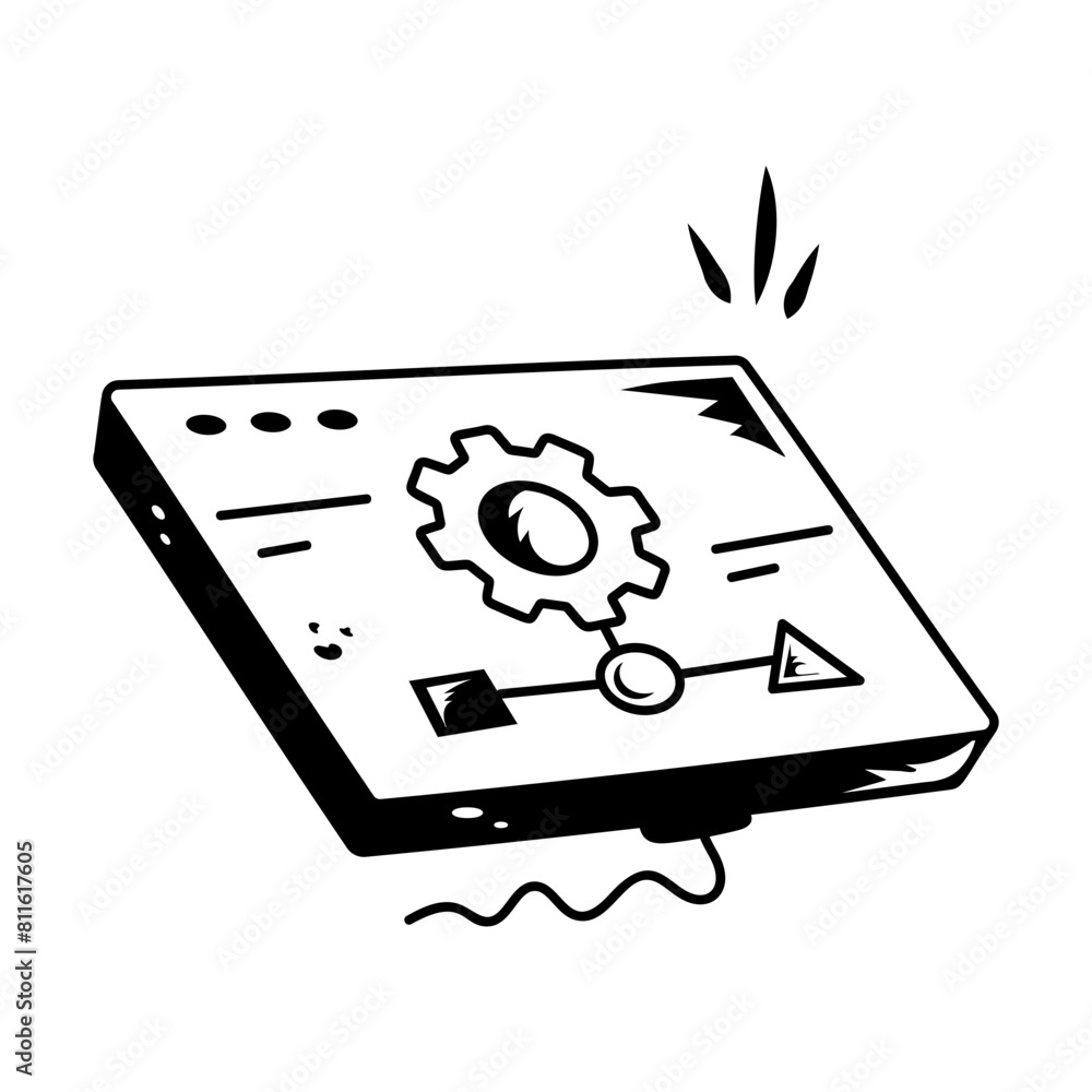 Check out doodle icon of business workflow Check out doodle icon of business workflow
