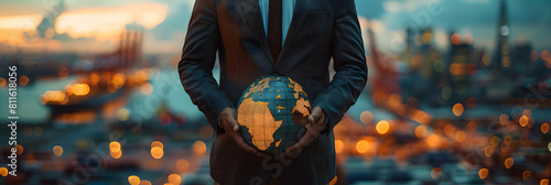 Export Manager Coordinating Overseas Sales: Navigating Market Challenges for Global Growth A photo realistic concept of an export manager coordinating overseas sales, expanding g