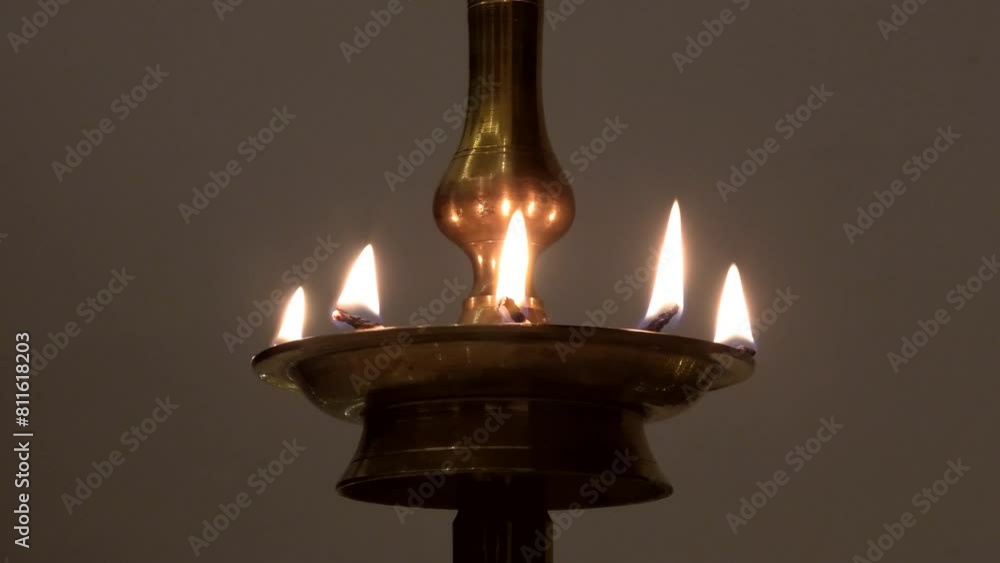 Nilavilakku, the lighted traditional bell metal antique lamp Nilavilakku, the lighted traditional bell metal antique lamp