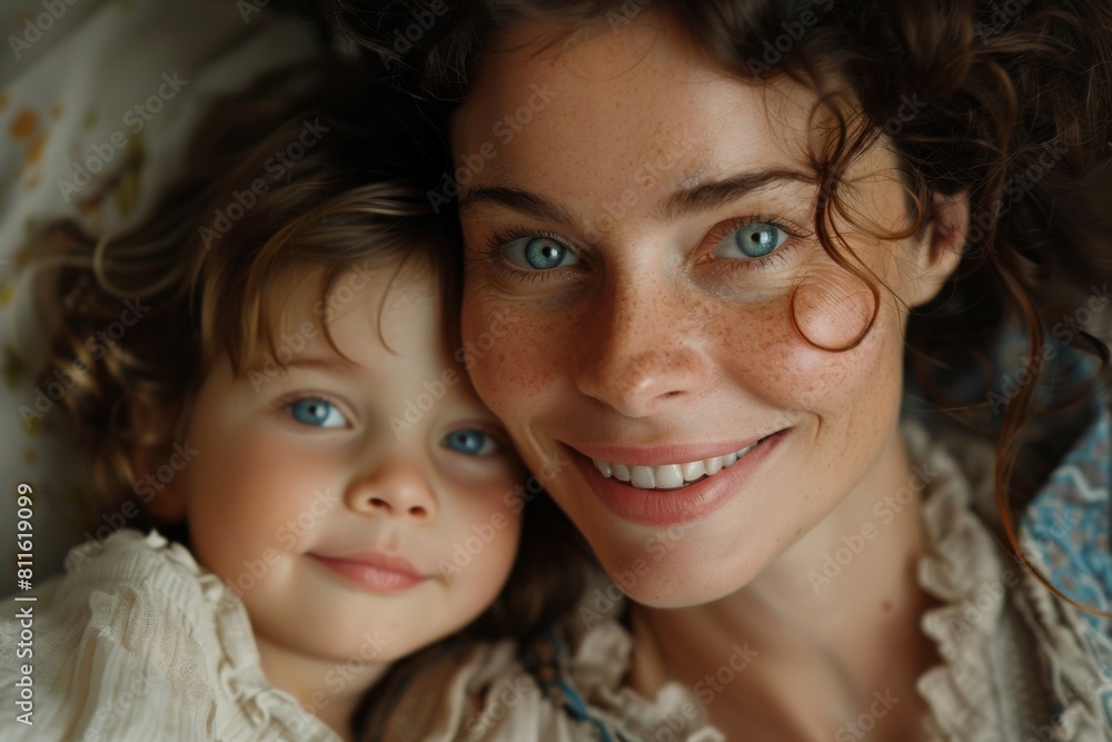 Happy Mother and her child created with Generative AI Happy Mother and her child created with Generative AI