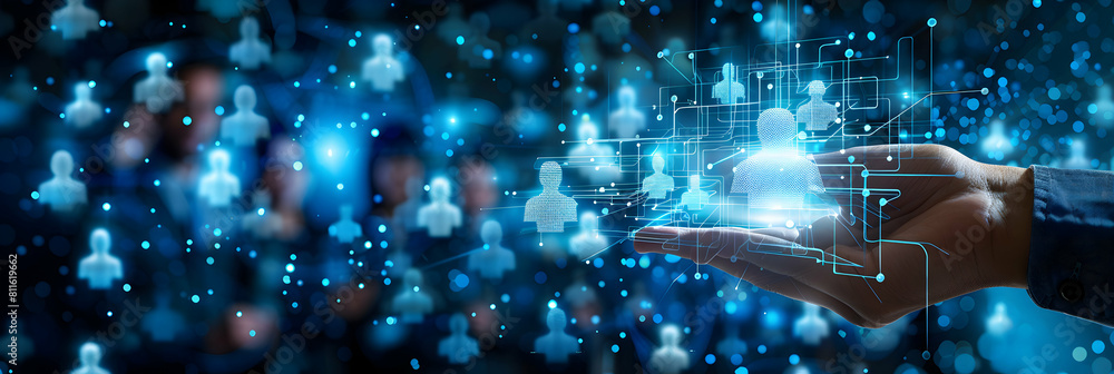 Photo Realistic Image of HR Analyst Analyzing Employee Data for Enhanced Workforce Planning and Organizational Effectiveness in HR Stock Photo Concept