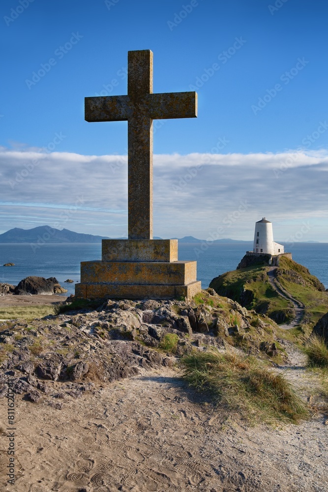 View of Twr Mawr Lighthouse. Ynys Llanddwyn, Anglesey, Wales, Europe. View of Twr Mawr Lighthouse. Ynys Llanddwyn, Anglesey, Wales, Europe.