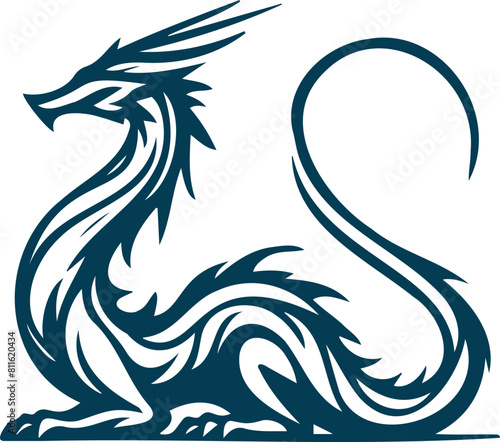 Dragon Ancient legendary being depicted in a basic vector illustration