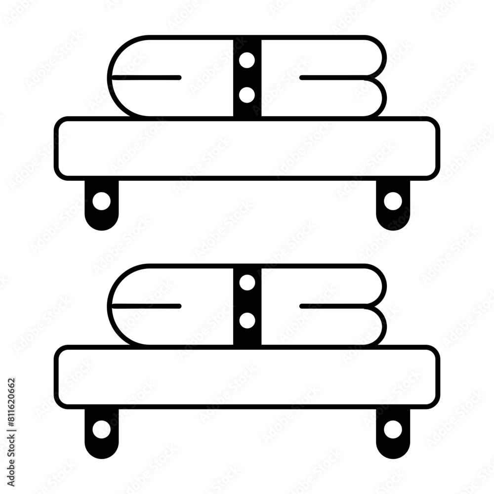 A well-designed glyph icon of clothes shelves A well-designed glyph icon of clothes shelves