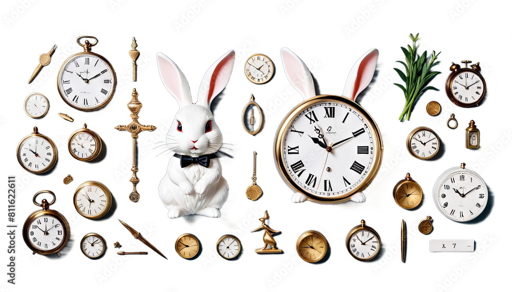 clock rabbit white time wonderland animal character delay timetable illustration fable story fantastic fantasy elegance phantasmagoric pocket watch background