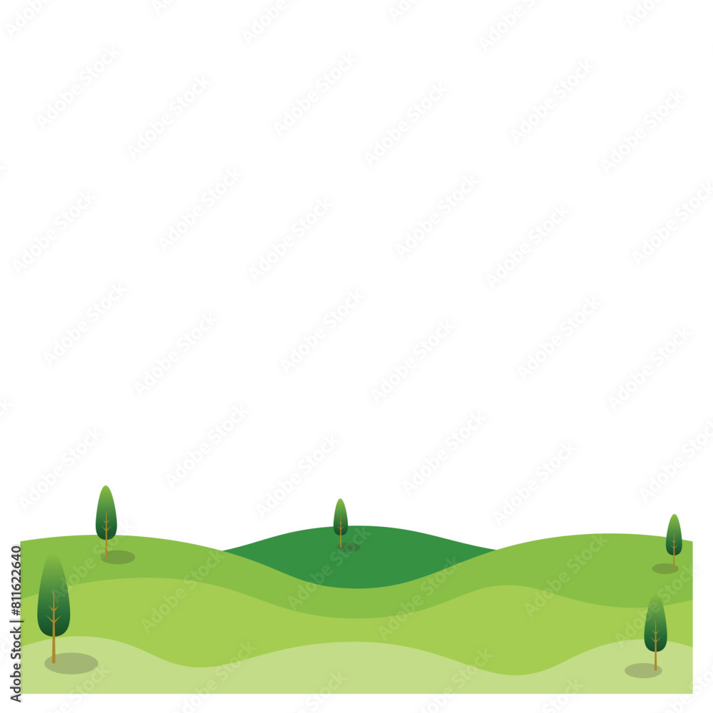 Obraz premium Green Field Illustration