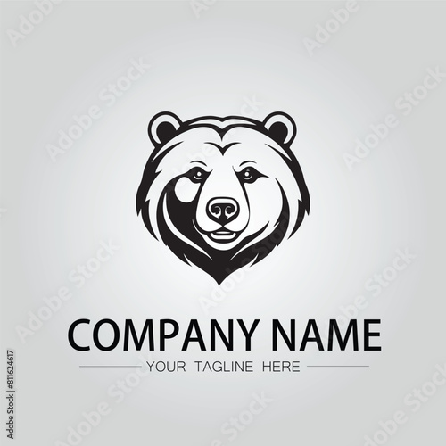 Bear head symbol logo company vector image on the white background