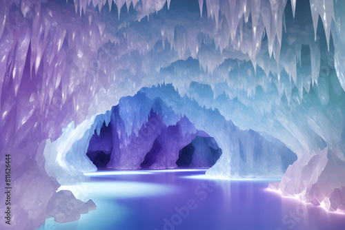 A luminous color gradient inspired by a crystal cave. photo