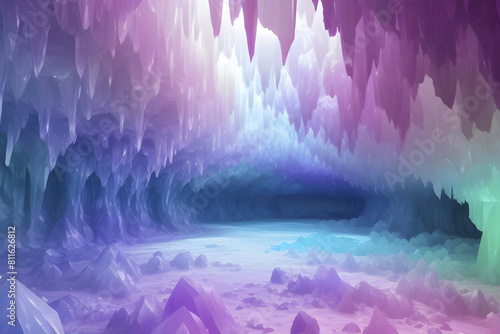 A luminous color gradient inspired by a crystal cave. © Pram