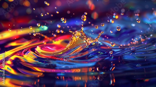 water drops on blue background
