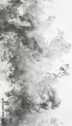 A black and white image of smoke in the water.