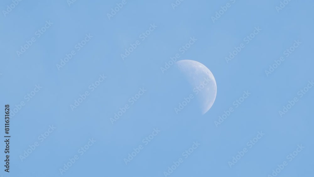 Half Moon Daytime Blue Sky With Slight Clouds Australia, Victoria, Gippsland, Maffra Medium Shot Half Moon Daytime Blue Sky With Slight Clouds Australia, Victoria, Gippsland, Maffra Medium Shot