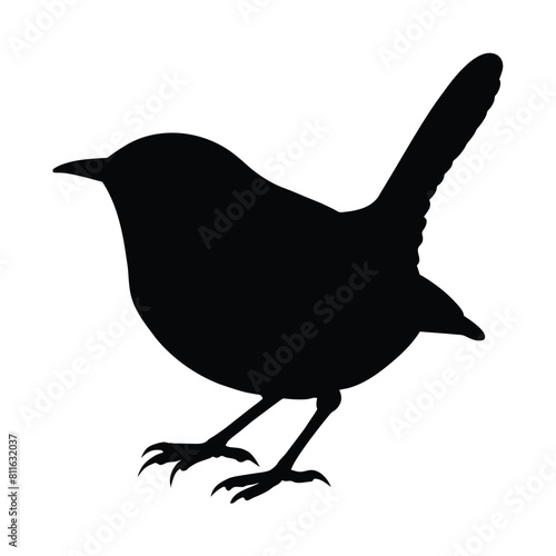silhouette of a wren bird 