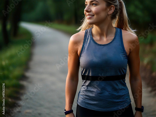 Portrait of a female jogger taking some rest in the park 