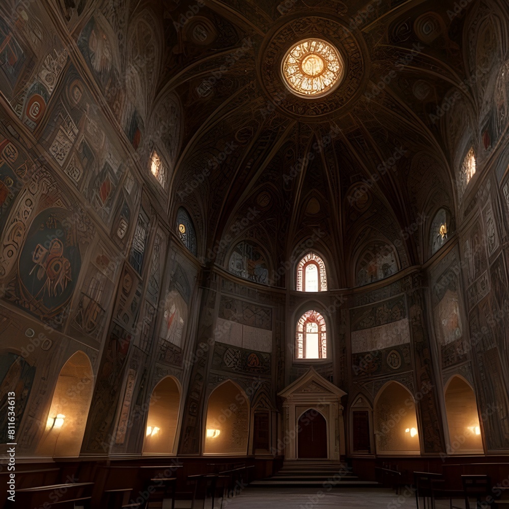 Fototapeta premium Byzantine chapels, where mosaics gleam with divine tales.