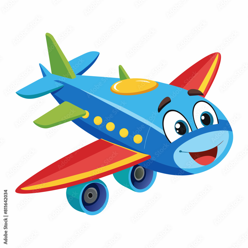 Naklejka premium plane cartoon vector illustration