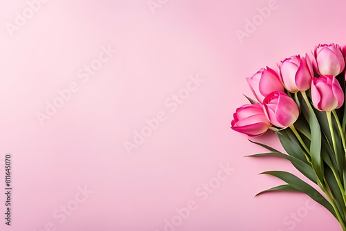  3D render happy Mother s Day banner with copy space. Celebrating Mother s Day with  heart and flowers DESIGN. 