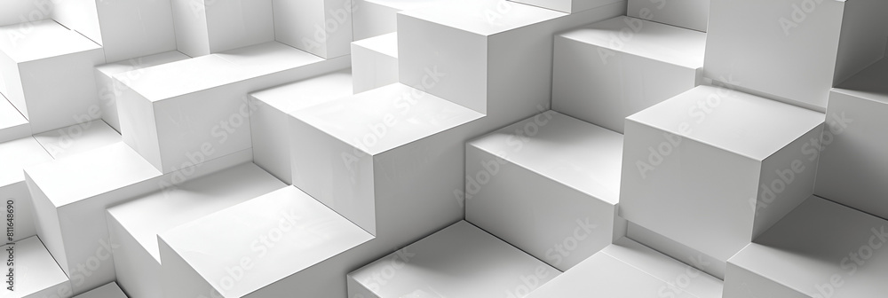 Background of randomly moved white cube boxes Background of randomly moved white cube boxes