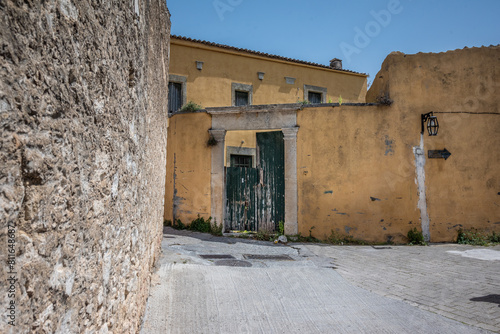 Traditional old houses and in Archanes village in Herakleio, Crete. Street view
