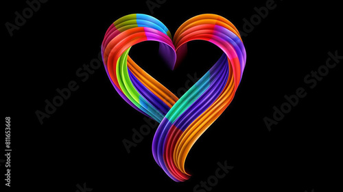Lgbt ribbon shaped heart. Vector illustration