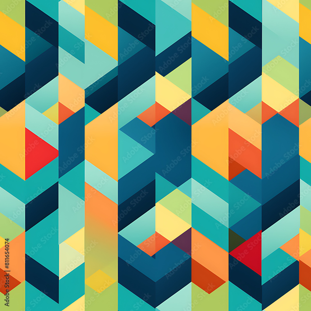 Geometric digital art seamless pattern, the design for apply a variety of graphic works Geometric digital art seamless pattern, the design for apply a variety of graphic works