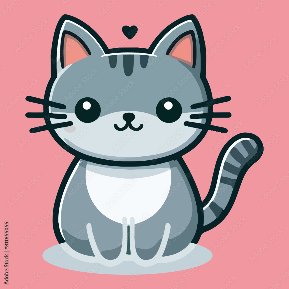 Obraz premium Cute cate editable vector or eps