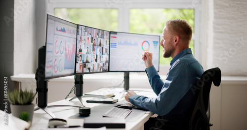 Fotografie Virtual Video Conference Call Meeting