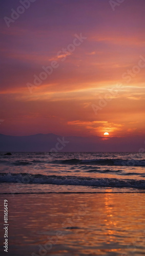 Dazzling Twilight  Sunset Sky Awash in Orange  Pink  and Purple Tones