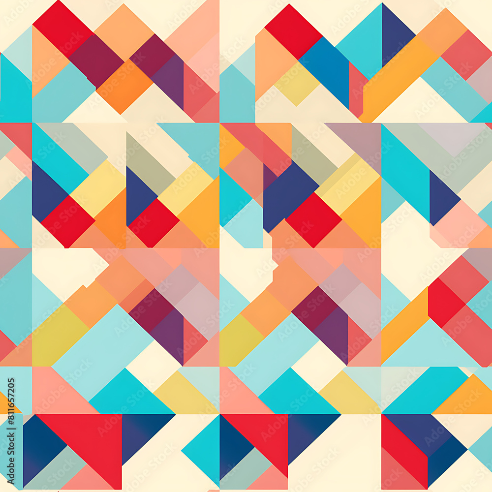 Geometric digital art seamless pattern, the design for apply a variety of graphic works Geometric digital art seamless pattern, the design for apply a variety of graphic works