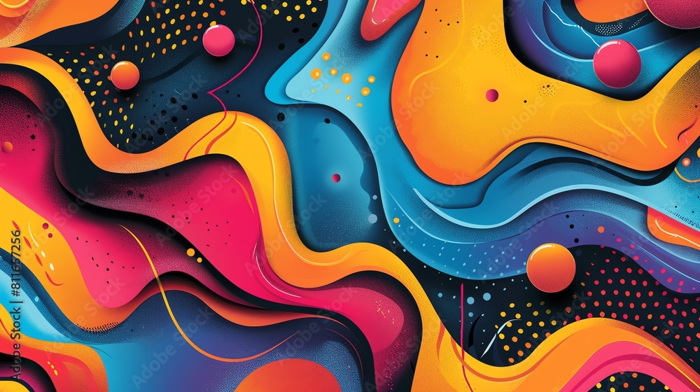 Eye-catching abstract compositions with geometric shapes for product promotion