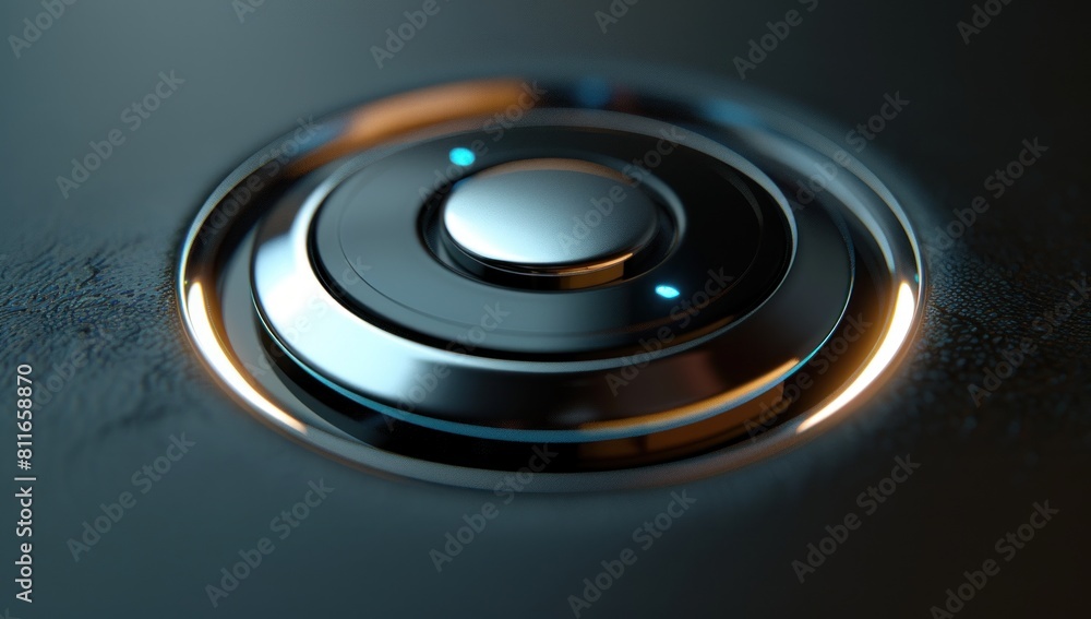 Subtle reflections on the surface of the button add a touch of realism to the scene, enhancing its commercial appeal. Subtle reflections on the surface of the button add a touch of realism to the scene, enhancing its commercial appeal.