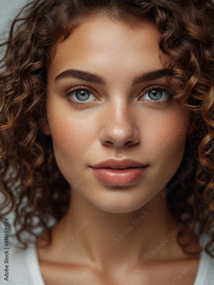 Young asian woman smiling and happy with curly hair. curly hair young asian woman expression Young asian woman smiling and happy with curly hair. curly hair young asian woman expression