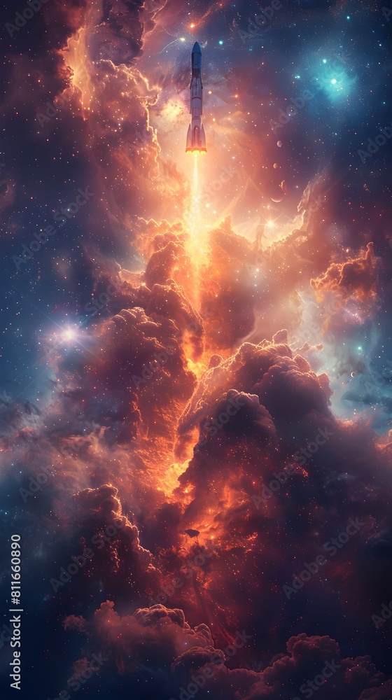 Majestic Cosmic Explosion in Vibrant Celestial Landscape Majestic Cosmic Explosion in Vibrant Celestial Landscape