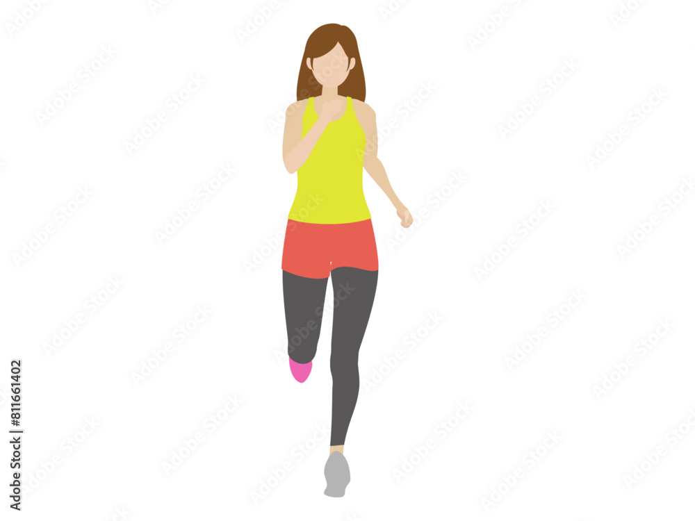 女性ランナー 正面 女性ランナー 正面