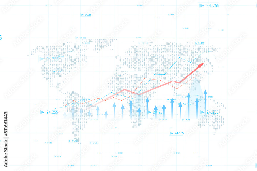 An analytical data visualization with scatter plots, trend lines, and ...