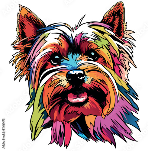 A Colorful Yorkshire Dog Portrait